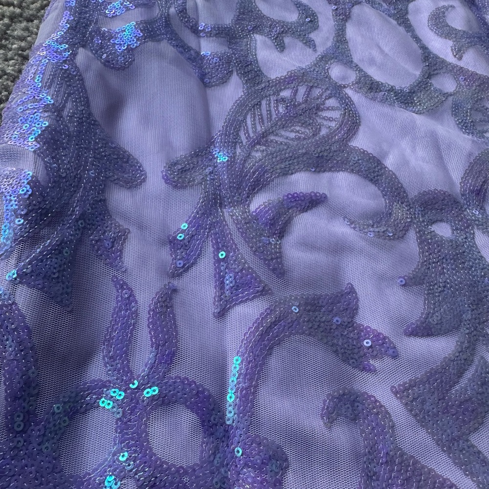 Lavender sequin, short and tight. Backless homecoming or prom dress. Never worn - Picture 3 of 4